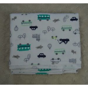 Child of Mine by Carter's Car Gray Dog Baby Receiving Blanket Tow Truck Blue Bus